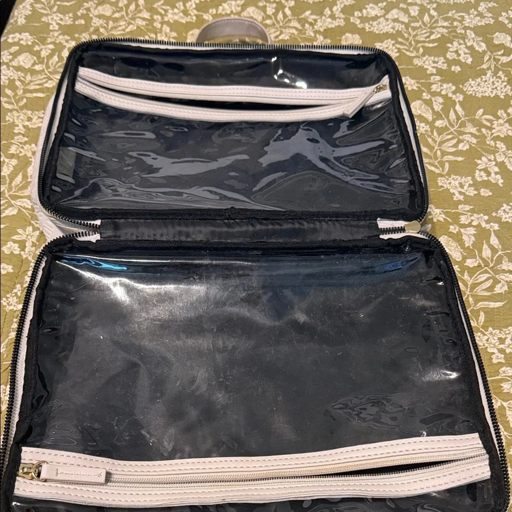 Steve Madden Pale Pink Floral Travel Case with Gold Accent